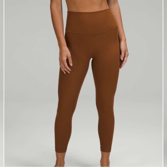 Lululemon Ribbed High-Waisted Roasted Brown Leggings-25